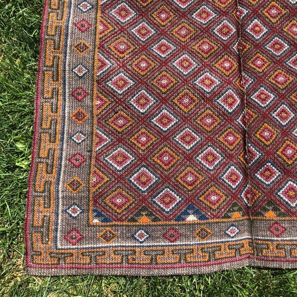 Vintage Hand-Embroidered Rug - Picture 2 of 7